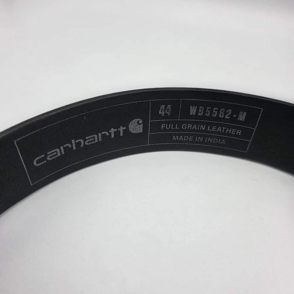 Carhartt‎ Men's Belt Full Grain Leather WB5562-M Size 44 Black 1-1/2